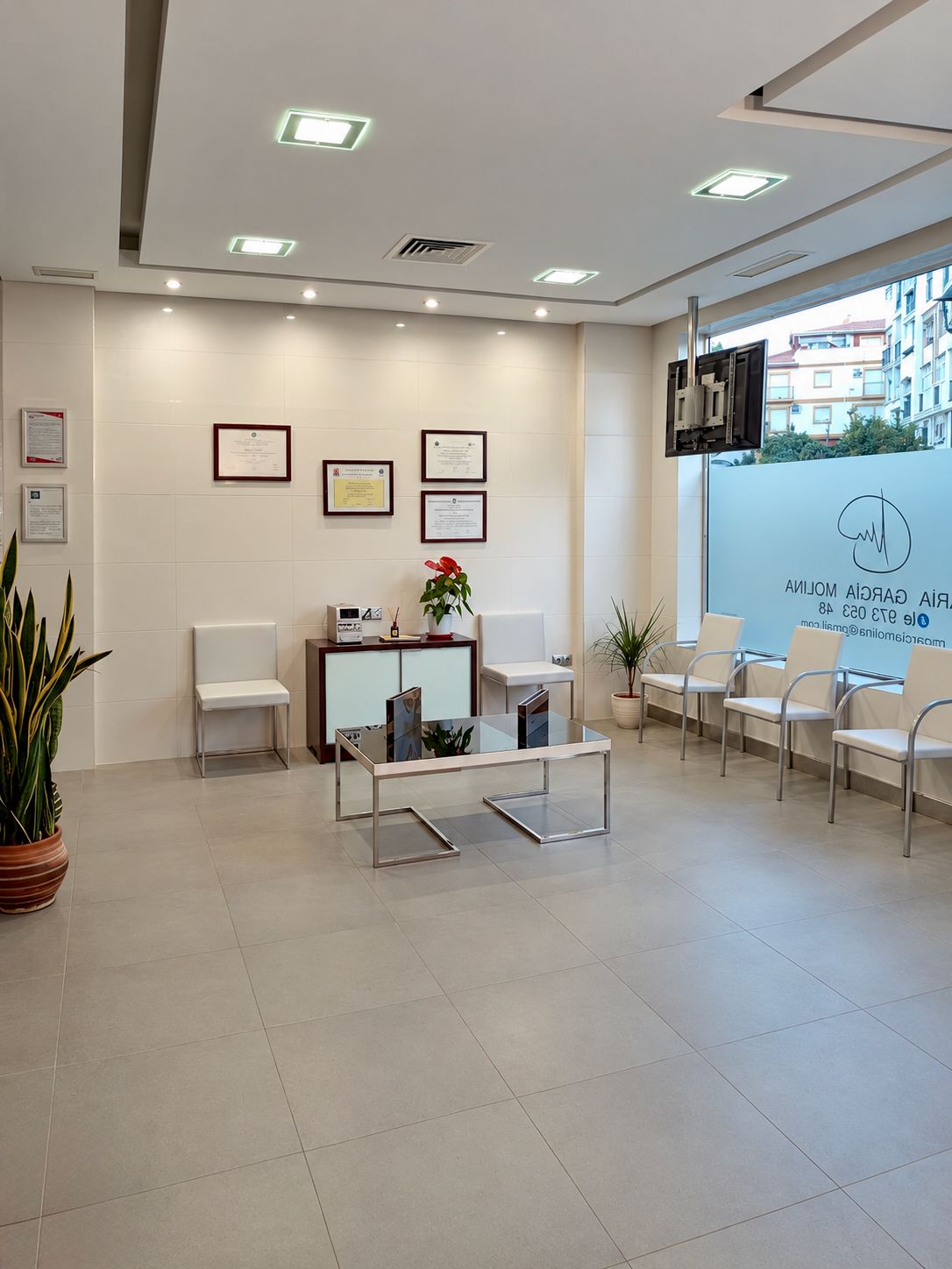 Waiting room at the centre.